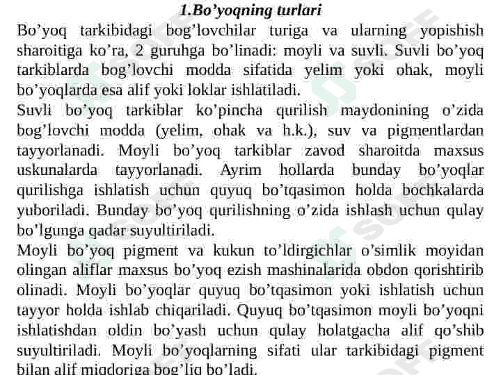 LOK-BO‘YOQ MATERIALLARINING TURLARI 2