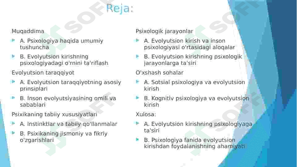 Psixologiyaga kirish Psixikaning evolyusion taraqqiyoti 2