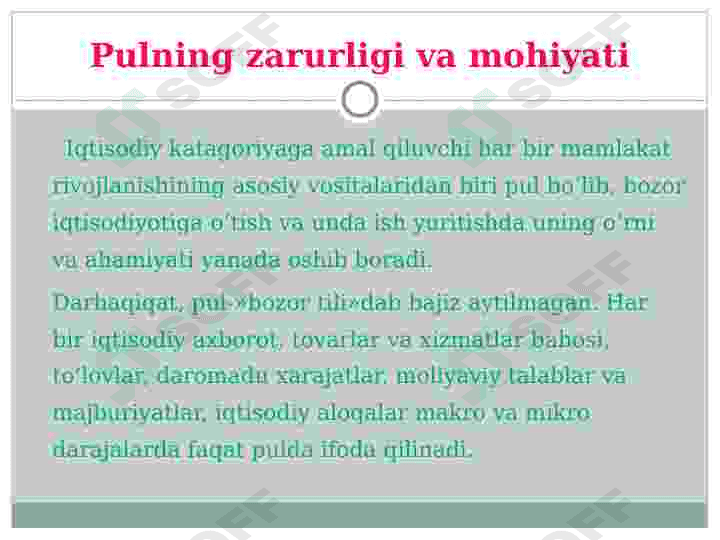Pul muomalasi kredit va Banklar 2