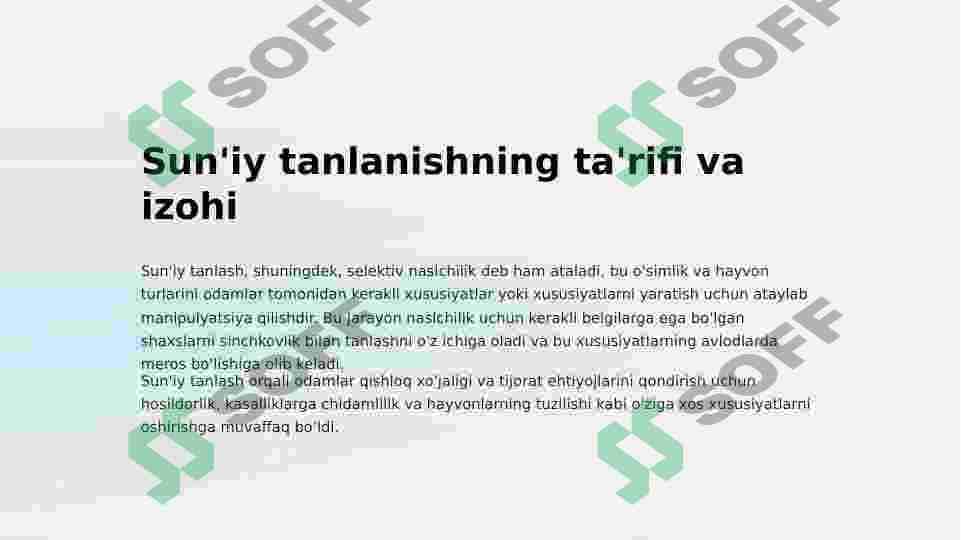 Suniy Tanlanish 2