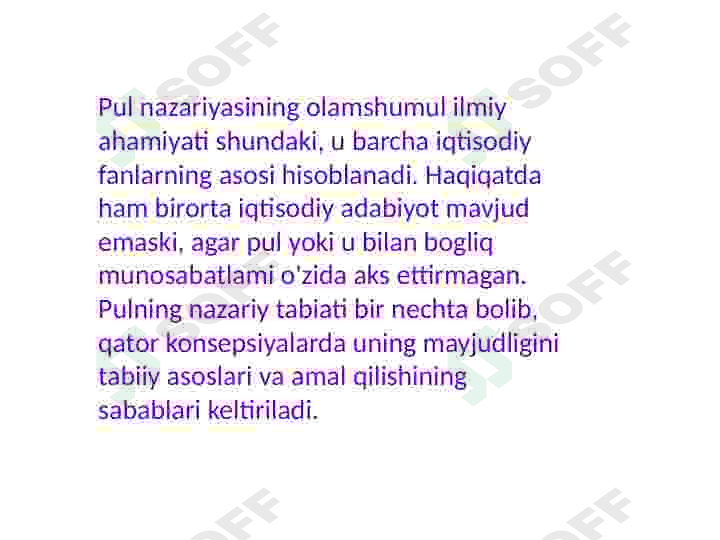 Pul nazariyalari 2