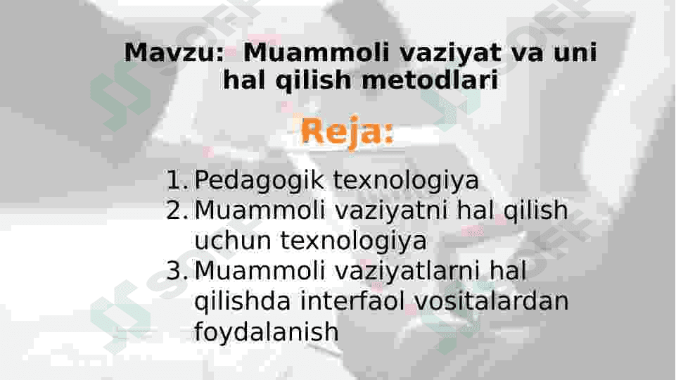 Muammoli vaziyat va uni hal qilish metodlari 2