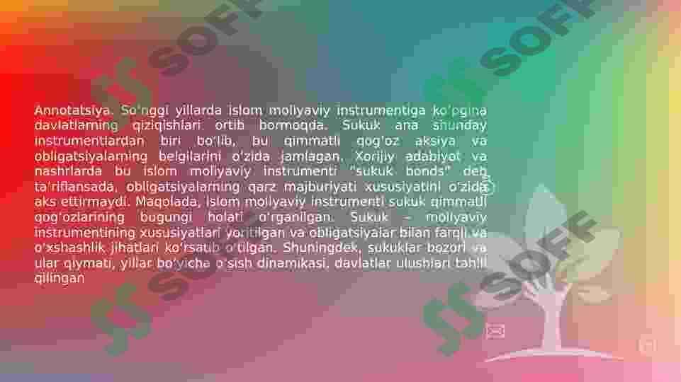 Islomiy moliyada "Sukuk" 2