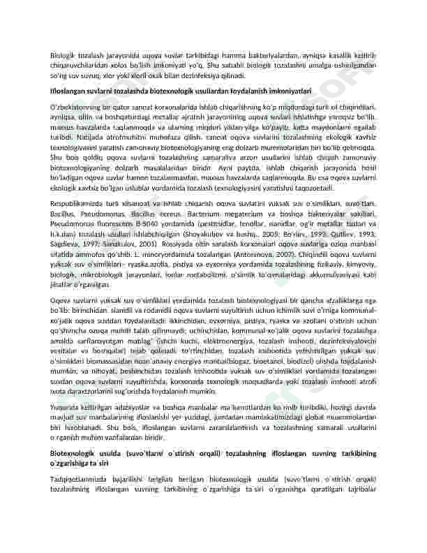 Oqava suvlarni tozalash biotexnologiyasi 2