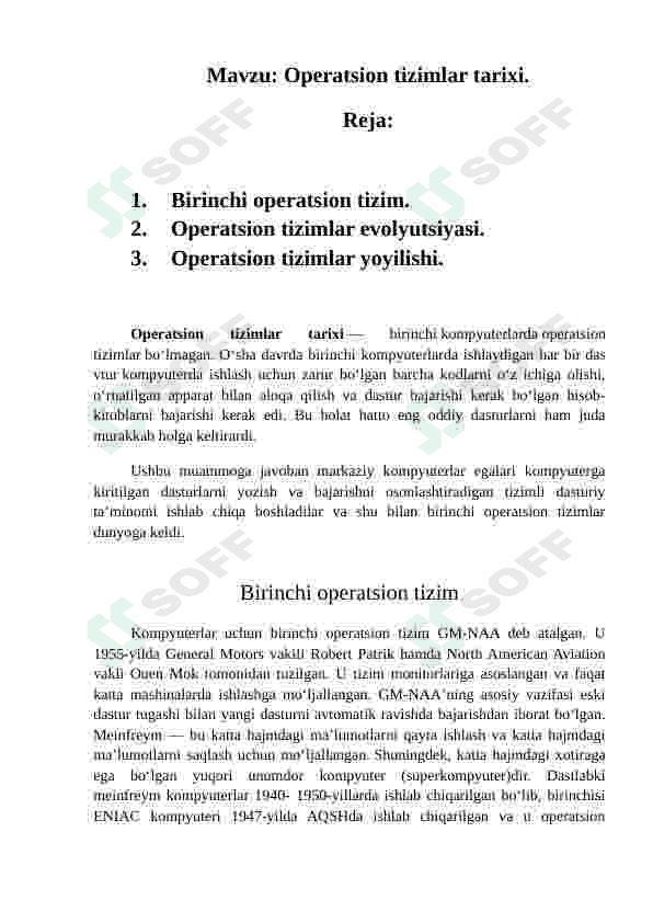 Operatsion tizimlar tarixi 2