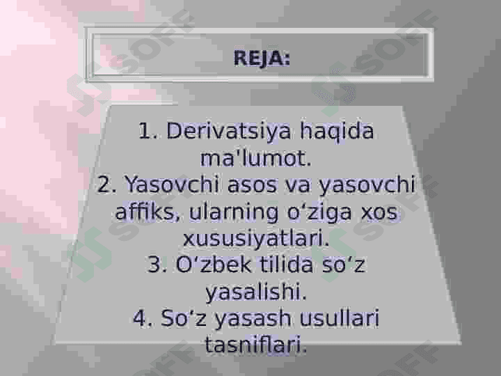 O'ZBEK TILI DERIVATSIYASI 2