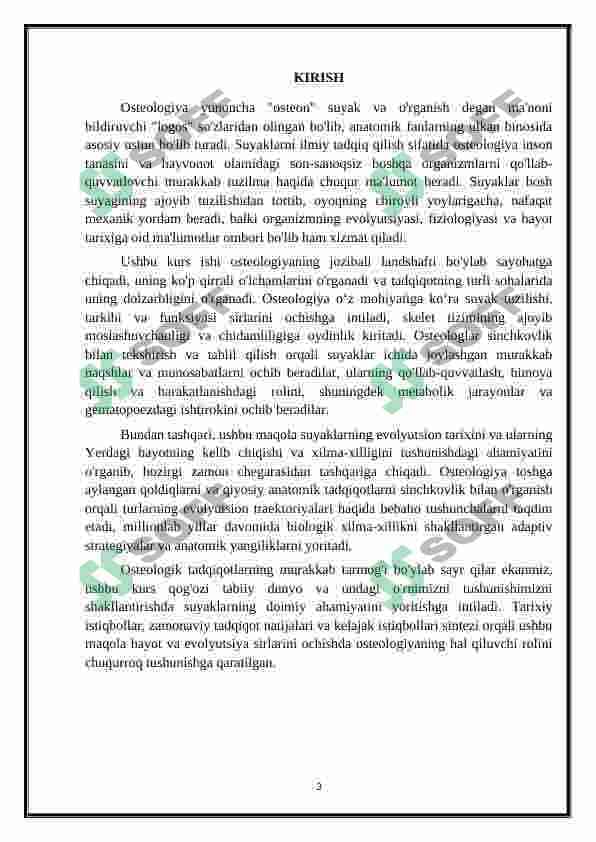 OSTEOLOGIYA - SUYAKLAR HAQIDA TA'LIMOT 2