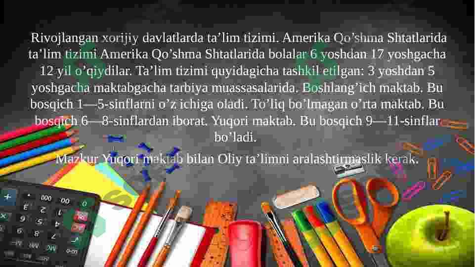 Iqtisodiy rivojlangan xorijiy davlatlarda ta’lim tizimi 2