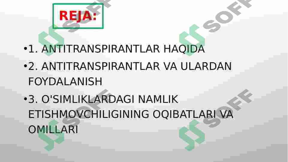 Antitranspiratlar va ularning ta'sir etish mexanizmlari 2