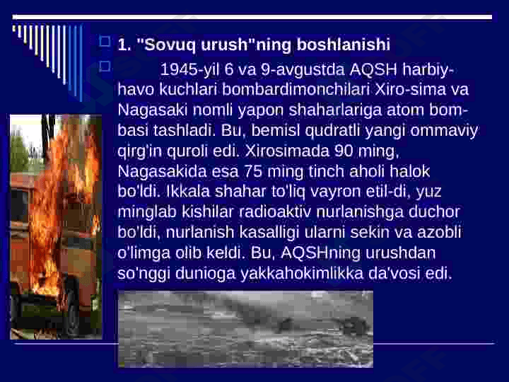 IKKINCHI JAHON URUSHIDAN SO'NG XALQARO MUNOSABATLAR. 2