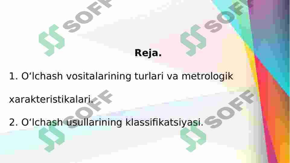 O’lchash vositalarining metrologik xarakteristikalari 2