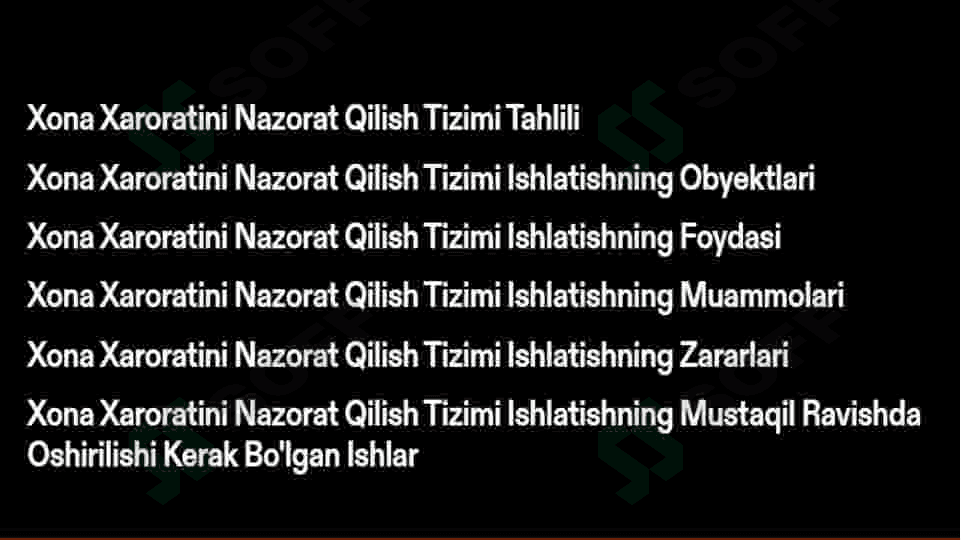 Xona xaroratini boshqarish. 2
