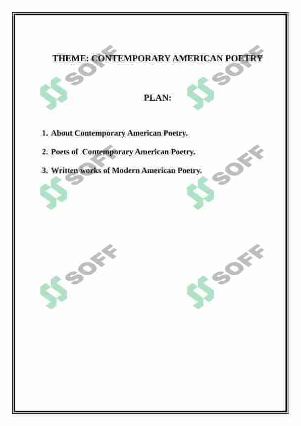 CONTEMPORARY AMERICAN POETRY 2