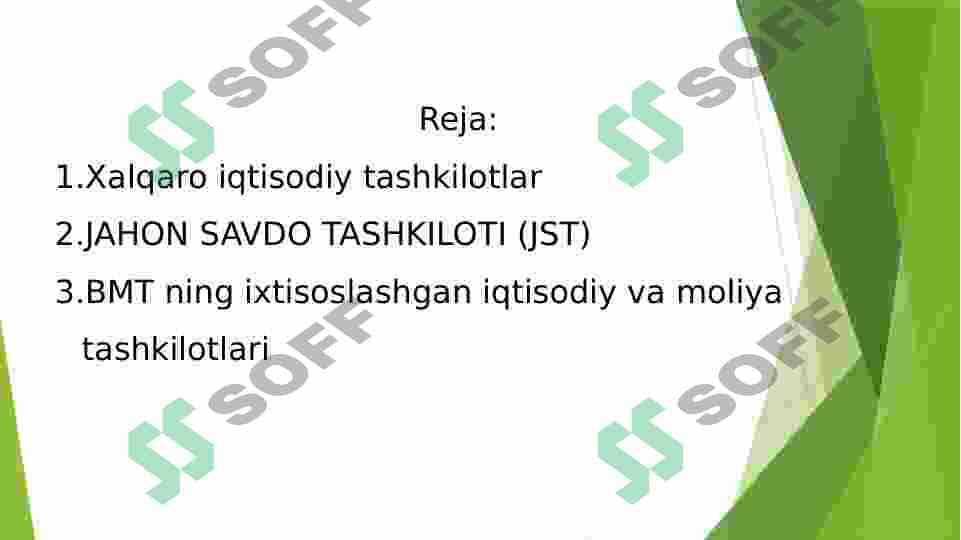 Xalqaro iqtisodiy va valyuta moliyaviy tashkilotlari 2
