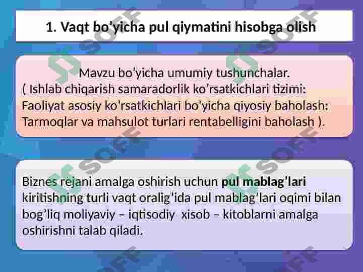 BIZNES REJA SAMARADORLIGINI BAHOLASH 2