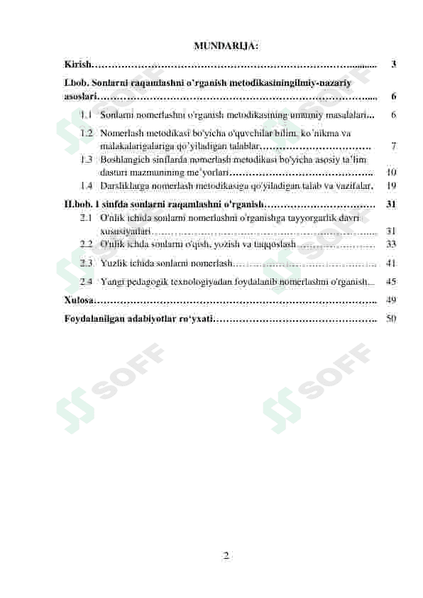 100 ichida sonlarni raqamlashni o‘rganish 2
