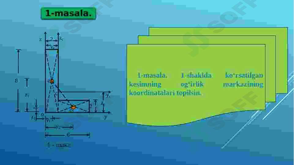 Nosimmetrik kesimlarning og‘irlik markazini aniqlash 2