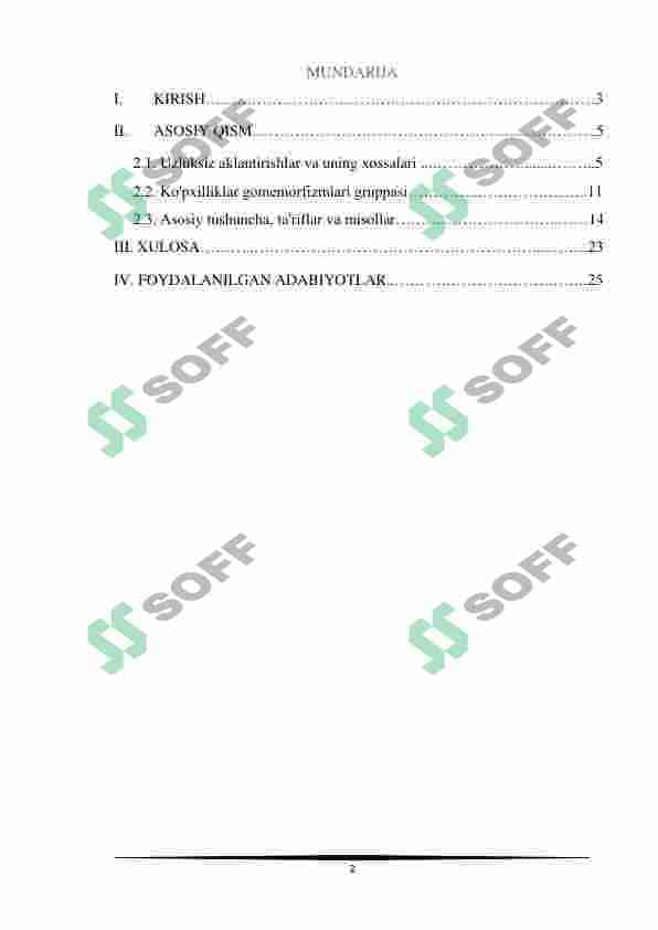 Uzluksiz aklantirish va gomeomorfizm 2