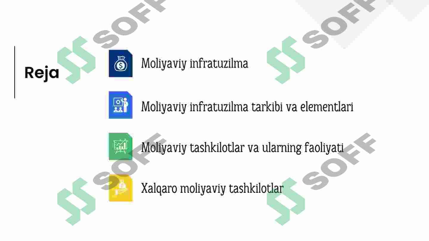 Moliyaviy infratuzilma va moliyaviy tashkilotlar 2