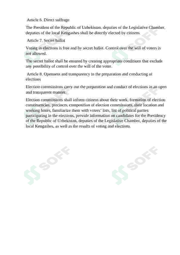 election code of the Republic of Uzbekistan 2
