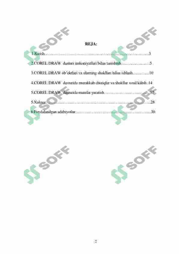 Corel draw dasturida matnlar va jadvallar bilan. ishlash 2