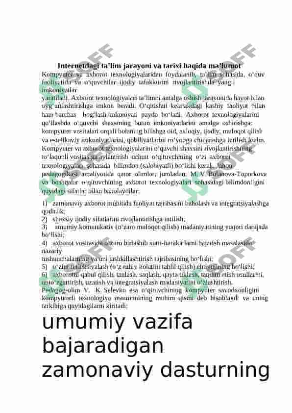 Internetda talim jarayonida foydalanishda bazi muammolar 2