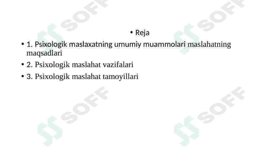 Psixologik maslahatning umumiy muammolari 2