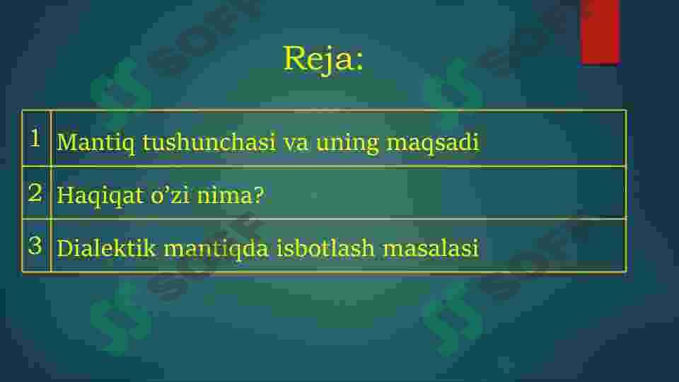 Mantiq, Haqiqat va Dialektik isbotlash 2