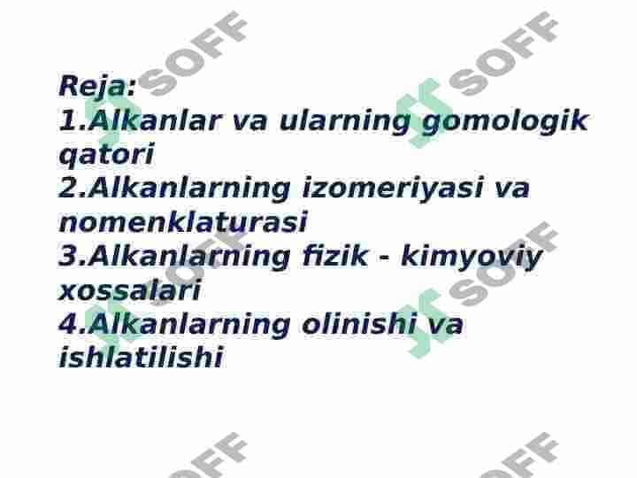 Alkanlar va ularning xossalari 2