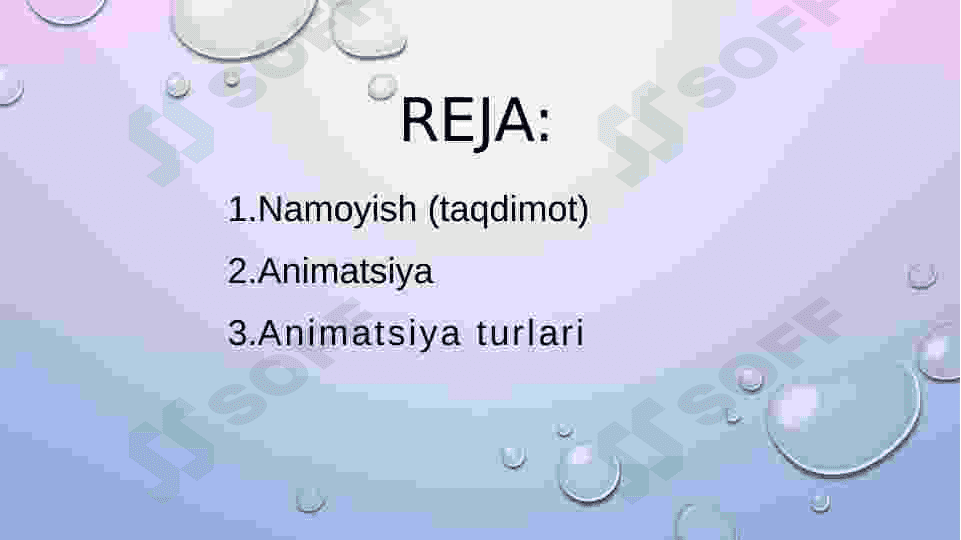 Slayd alomatlarini tanlash animatsiya efektlari 2