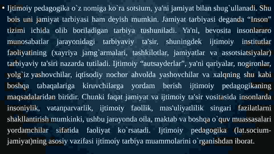 IJTIMOIY PEDAGOGIKA FAN SIFATIDA 2