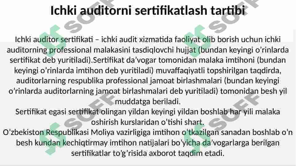 Ichki audit tizimini tashkil etish 2