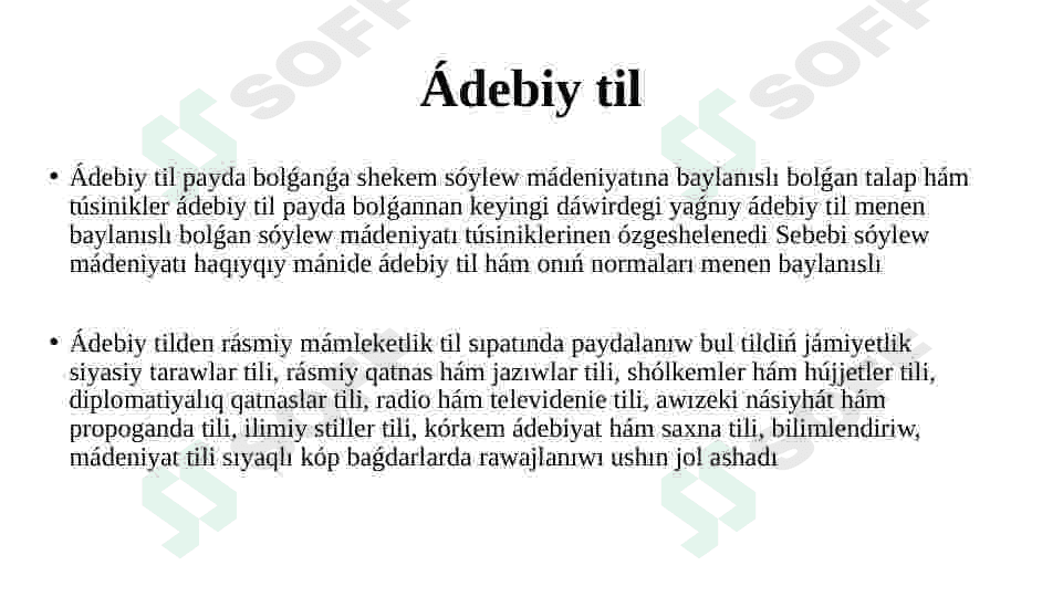 Adabiy til ham uning normalari 2