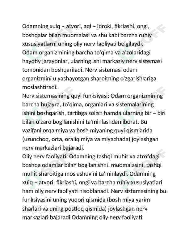 Nerv tizimining ahamiyati va gigiyenasi 2