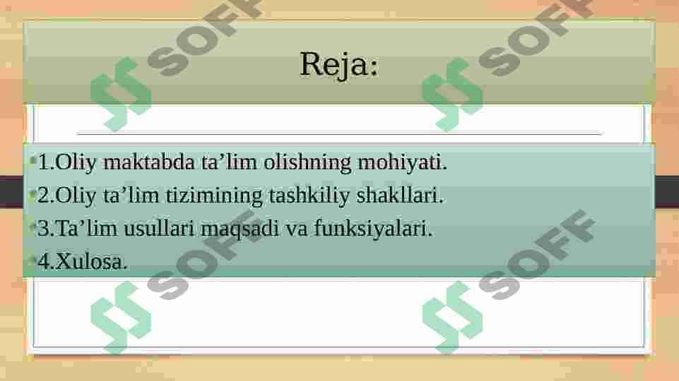 Oliy ta’limningOliy ta’limni  shakl va usullari shakl va usullari 2