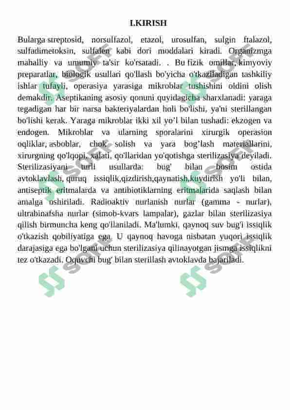 Sulfanilamid dori moddasini Yussx usulida aniqlash - YSSX 2