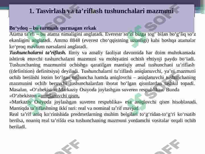 TASVIRLASH. KREATIV SHAXS TAVSIFI 2