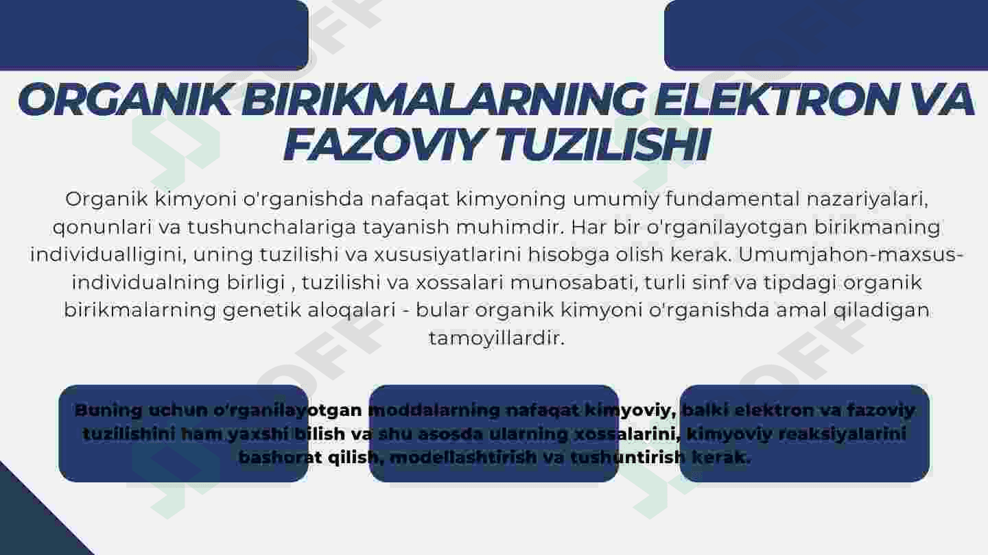 Organik birikmalarni elektron va fazoviy tuzilishi. 3