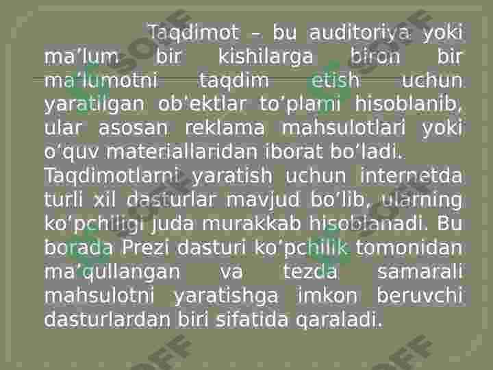PRAZI  dasturi haqida ma'lumot 3
