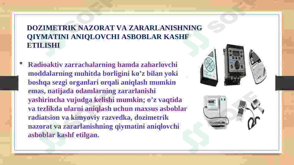 DOZIMETRIYA METODLARI. DOZIMETRIK ASBOBLAR TASNIFI 3