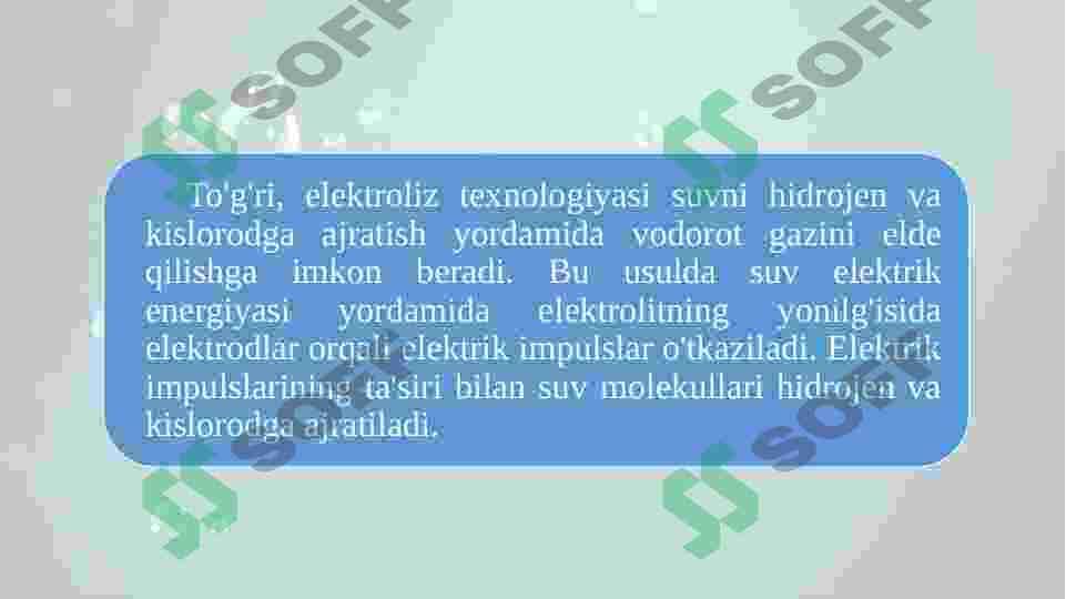 Vodorod olish texnologiyasi 3