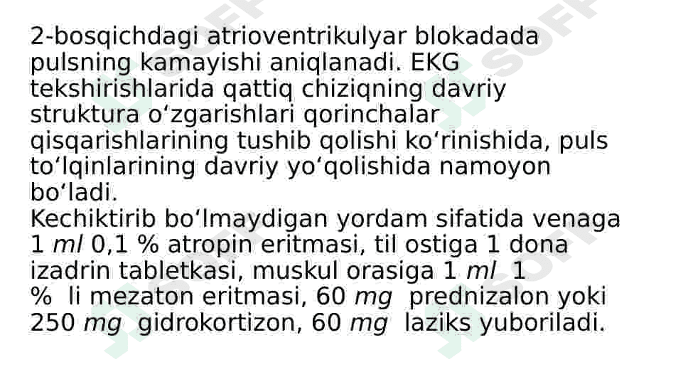 Yurak o‘tkazuvchanligining buzilishlari 3