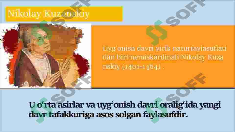Uyg'onosh davri falsafasi. Nikolay Kuzanskiy 3