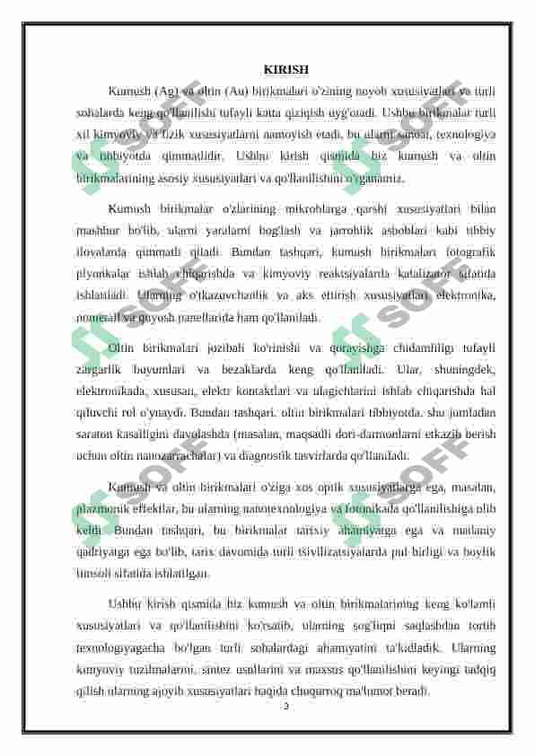KUMUSH [Ag] va OLTIN [Au] birikmalari va ularning hossalari 3