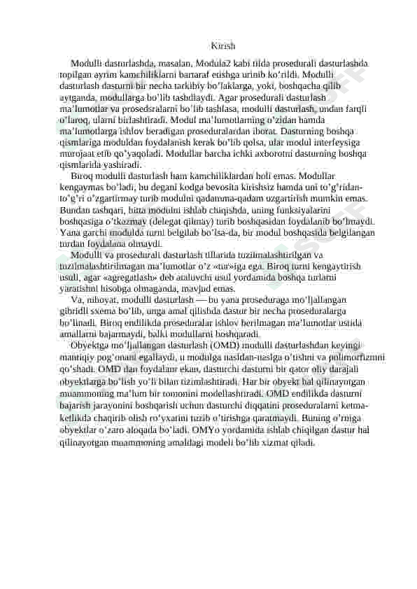 MULTIMODULLI PROGRAMMALAR YARATISH USULLARI 3