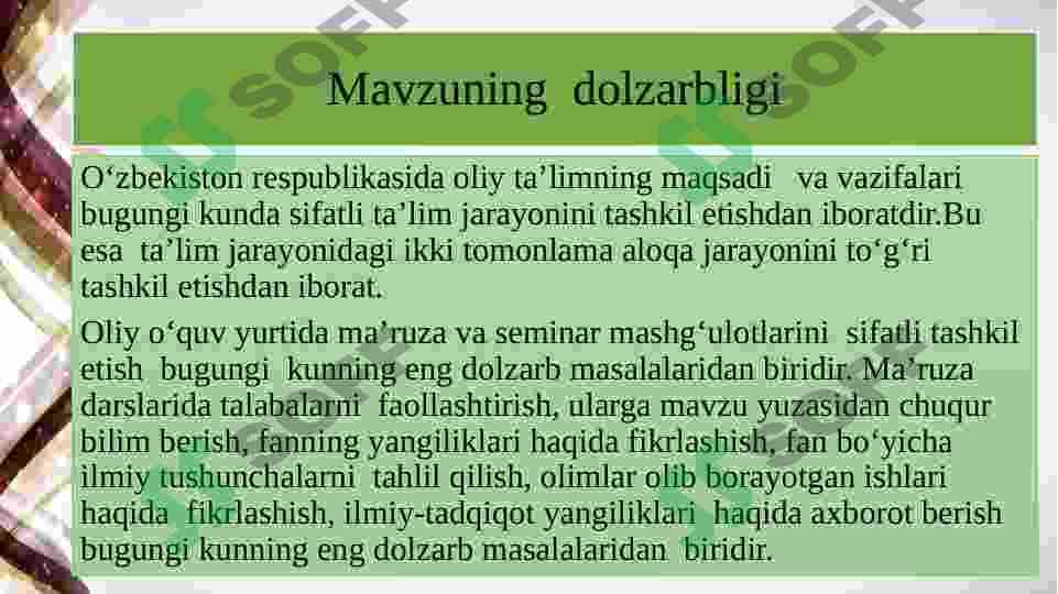 Talabalarning bilim o‘zlashtirishini nazorat qilish 3