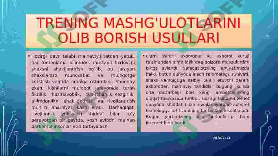 TRENING MASHG'ULOTLARINI OLIB BORISH USULLARI 3