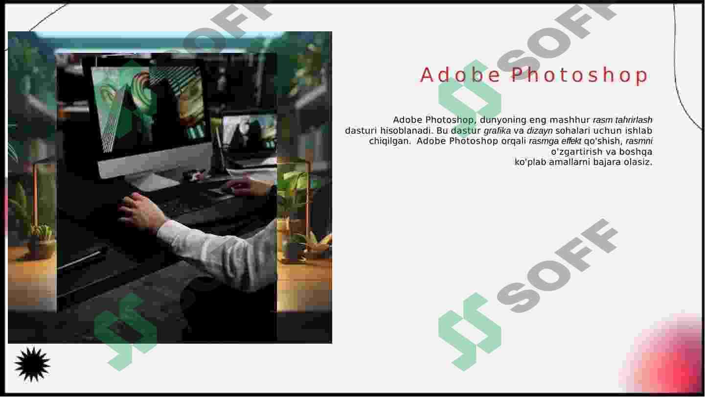 Adobe Photoshop dasturining ishchi muhiti tuzilishi 3