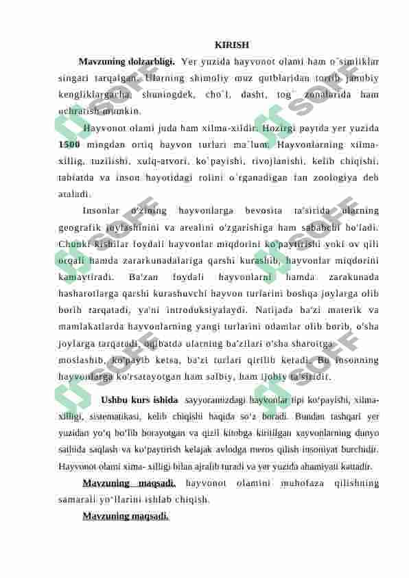 Hayvonot olami sistematikasi 3