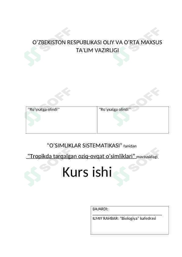 Tropikda tarqalgan oziq ovqat oʻsimliklari 3